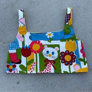 Vintage 60s 70s fabric handmade top